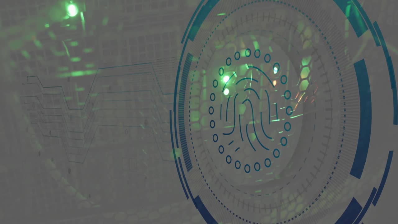 animación del procesamiento de datos en la sala de servidores