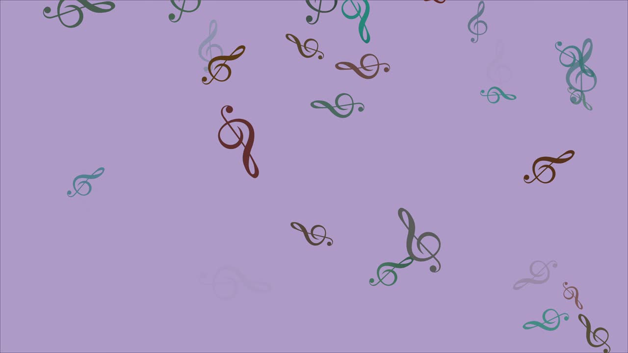 4K Abstract Loopable Flying Music on Purple Background