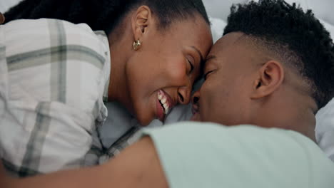 Happy,-care-and-a-black-couple-in-bed