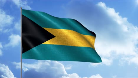 the flag of the bahamas waving in the wind