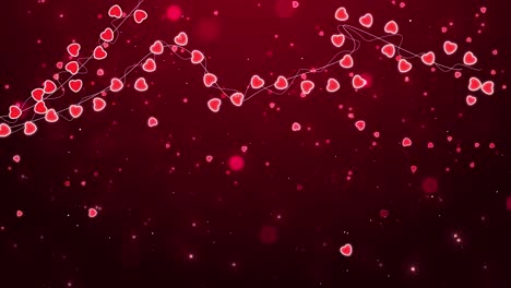 red valentines day festive frame border decoration animation hearts greeting love hearts festival of