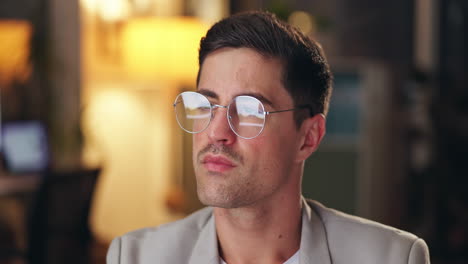 man with glasses portrait