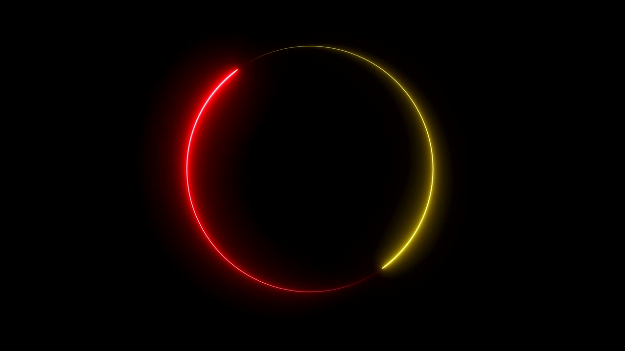 marco redondo de neón brillante abstracto. diseño de fondo tecnológico láser. en bucle