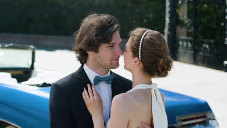 just married couple in the street