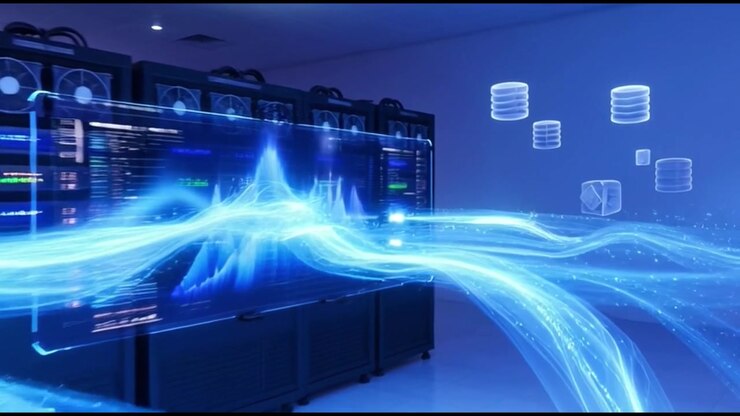 Digital Data Flow and Network Processing in a Server Room