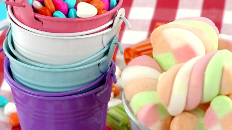 Candy Sweet Jelly Lolly e Delicious Sugar Dessert