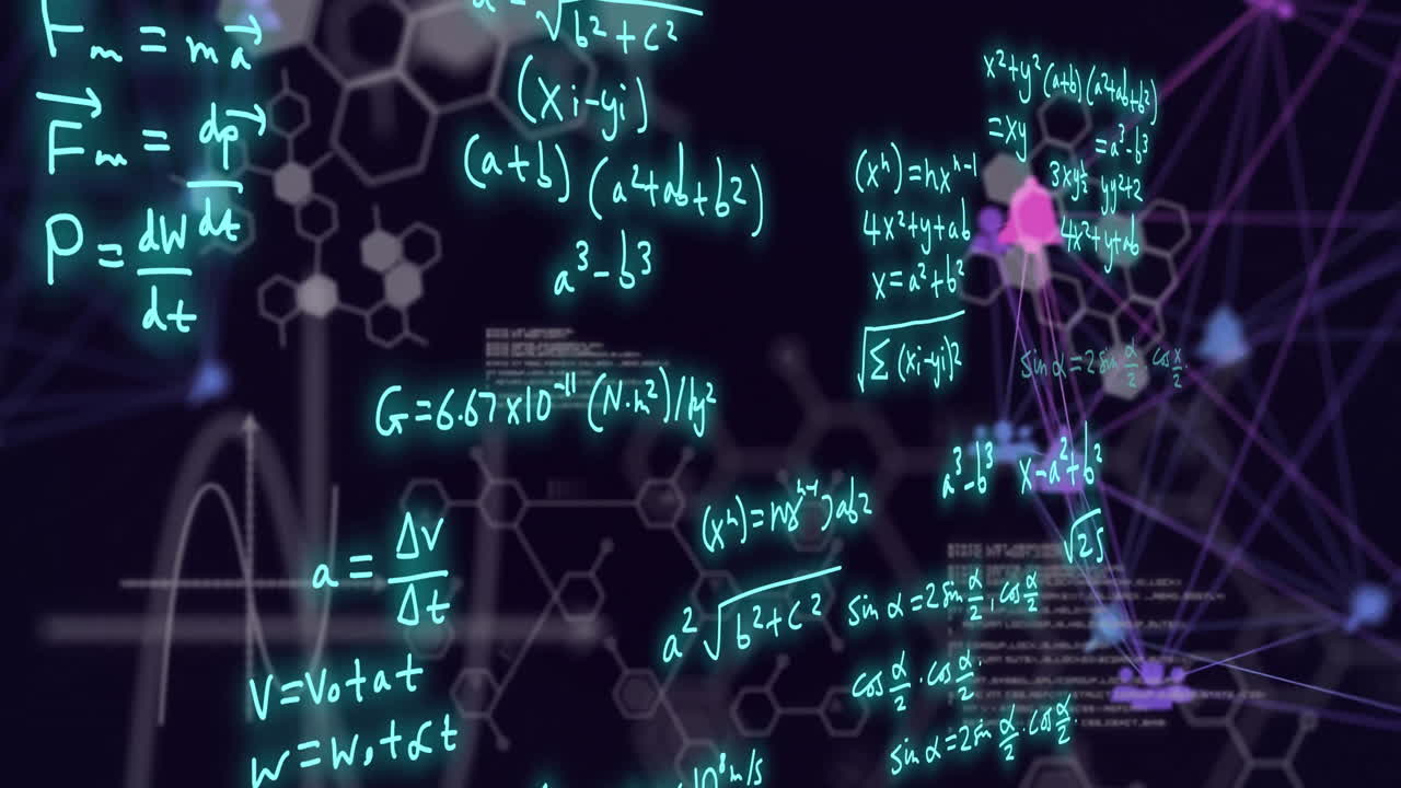 animación del procesamiento de datos científicos sobre un fondo oscuro