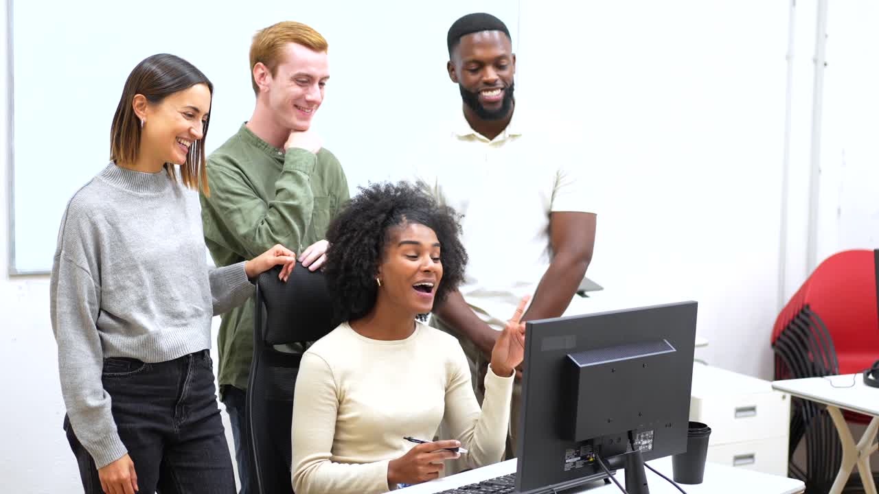 Diverse Team Collaborating in Office