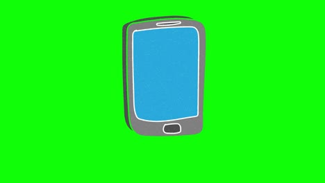 pantalla verde dibujada a mano en el teléfono inteligente. animación de bucle flotante
