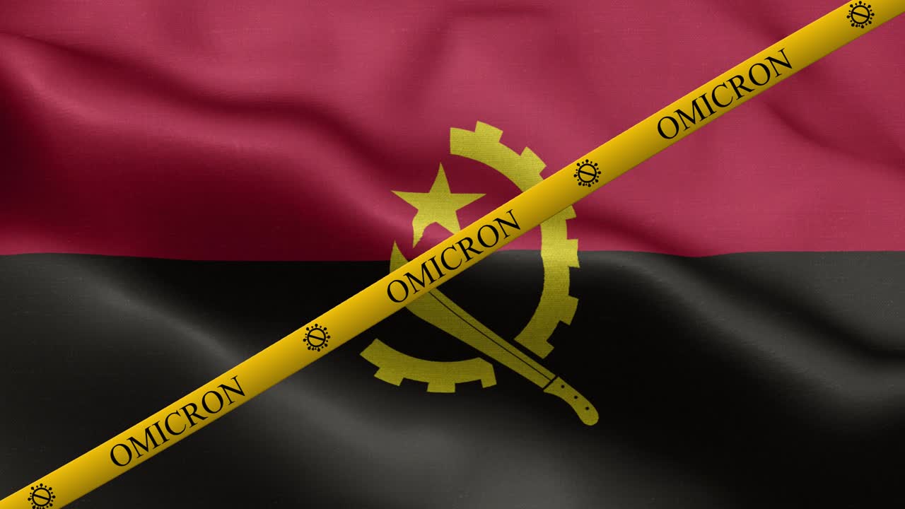 앙골라 발에 오미크론 변종과 금지 줄무