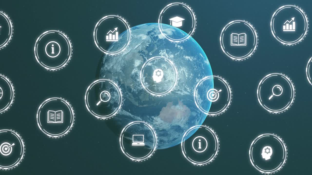 전 세계 아이콘 네트워크의 애니메이션