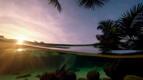 underwater sunset reflections