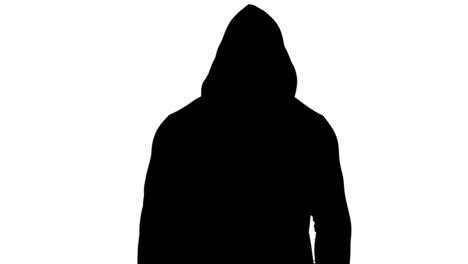 muscular silhouette of man wearing hood