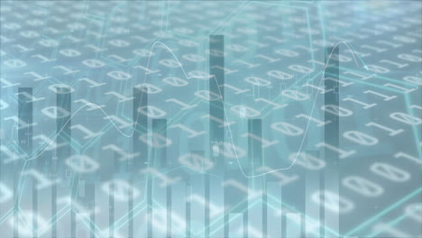 animación del procesamiento de datos financieros sobre un fondo gris
