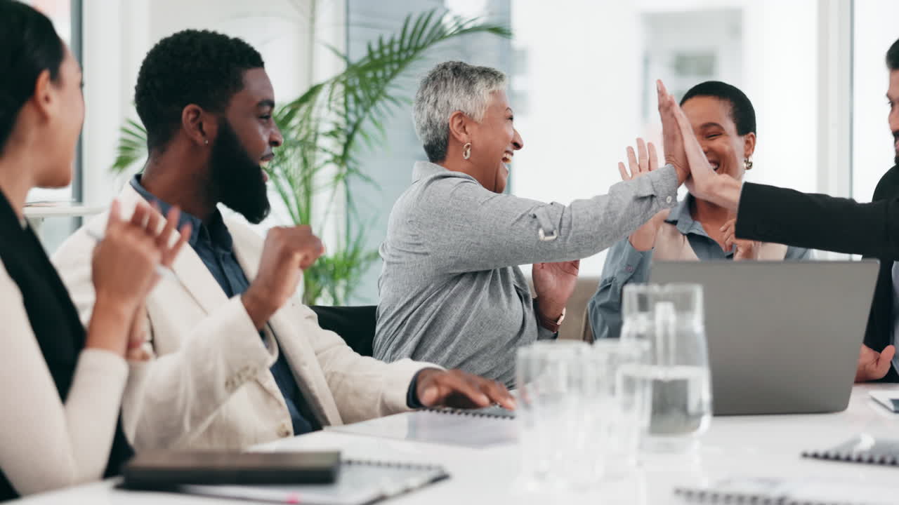 Business people, group applause