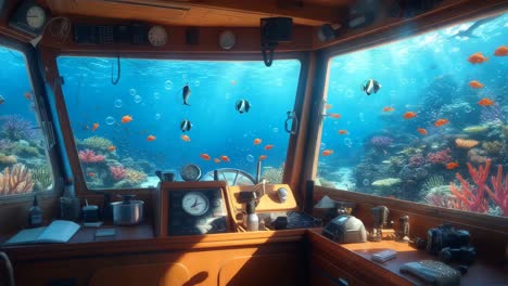 underwater boat view