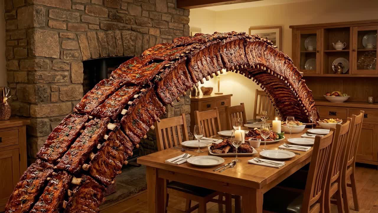 Dinner Table with Ribs Archway
