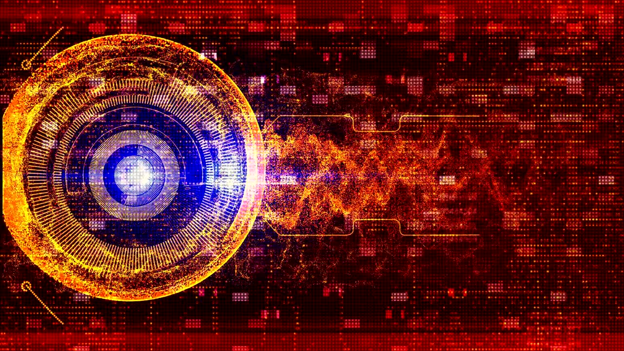 partículas de matriz digital entorno abstracto fondo de movimiento de alta tecnología