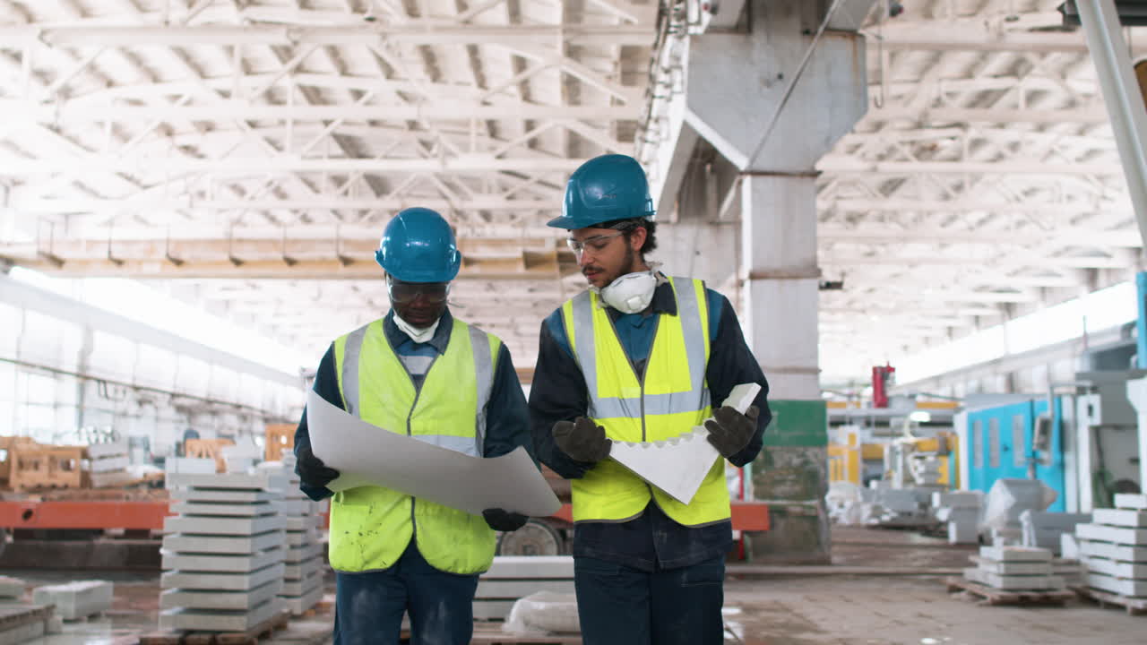 Workmates in a marble factory