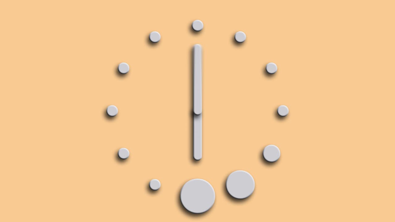 시계 애니메이션은 12 시간 안에 시작됩니다.