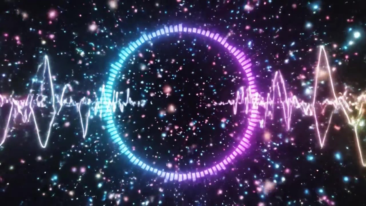 Dynamic Audio Visualization Featuring Pulsating Waveforms and Vibrant Colors Capturing the Essence of Sound in an Engaging Circular Display