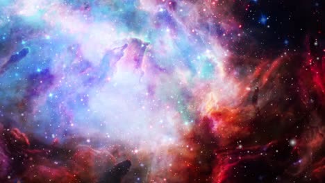 la formación de coloridas nubes nebulosas en el universo repleto de estrellas