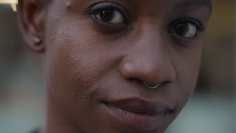 portrait sad african american woman looking at camera