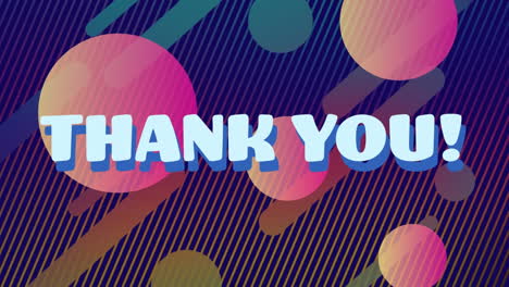 animation of thank you text over abstract shapes background