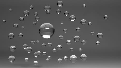 group of floating glass bubbles, 3d illustration