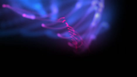 glowing lights on black background