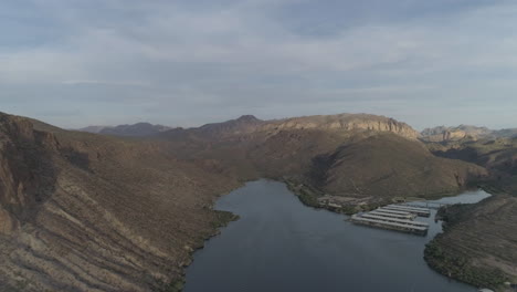 AERIAL---Desert-Lake-after-Sunset