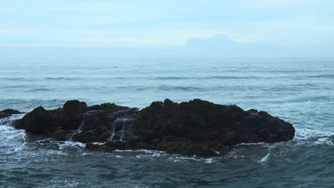 rocky coastline on a misty day