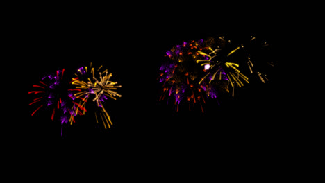 espectáculo de fuegos artificiales coloridos por la noche