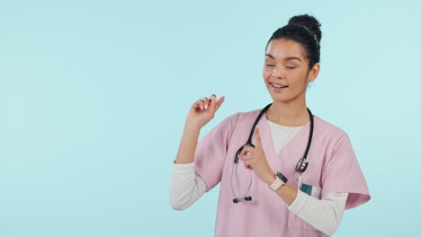médico, mujer y presentación para la atención médica