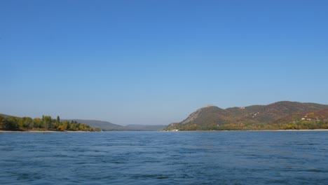 water level flight over the danube river, near visegrád, hangary