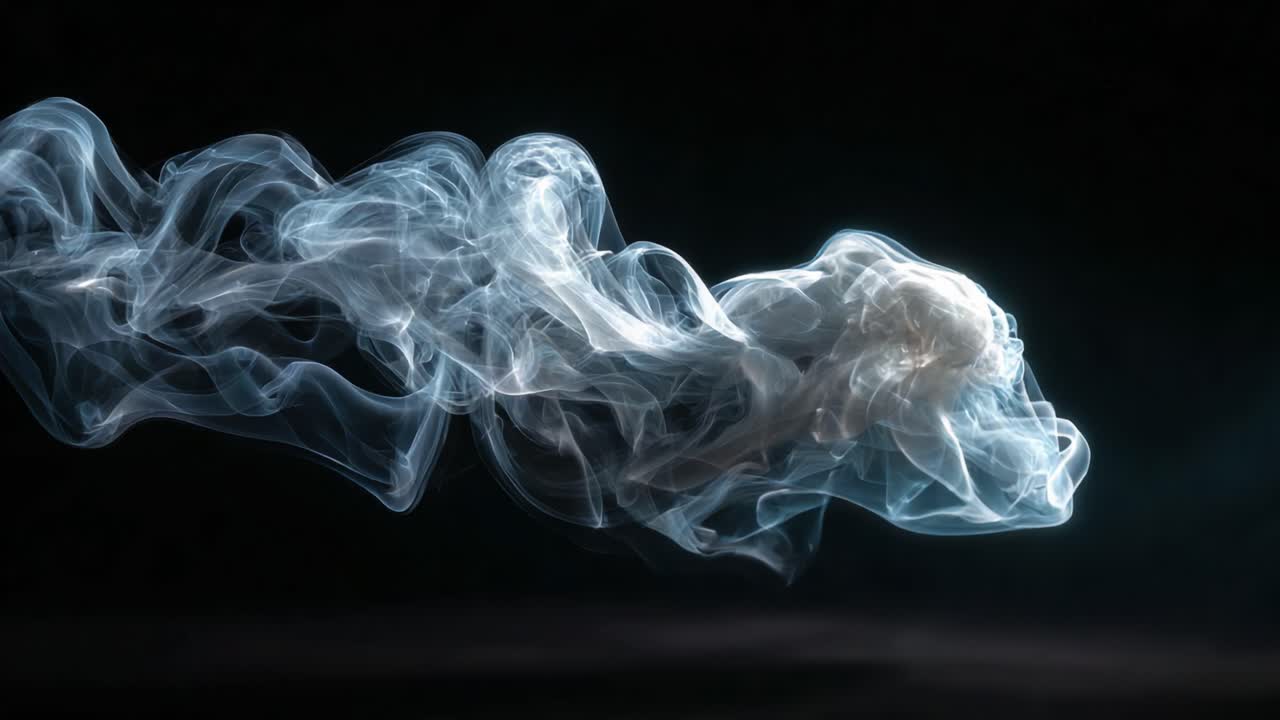 Ethereal Flow of Smoke: A Captivating Journey Through the Fluid Movement of Wispy Opaque Vapor and Its Transcendent Patterns in Darkness