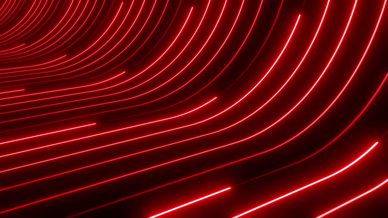 Red Neon Light Lines Abstract Pattern