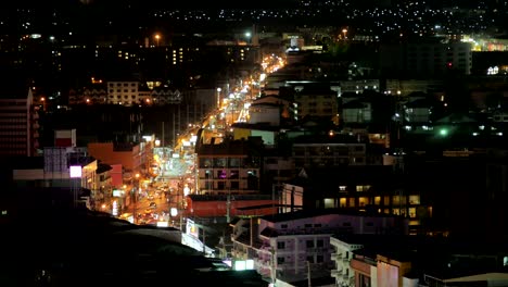 pattaya night time lapse. main road.