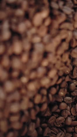 roasted coffee beans close up, freshly made