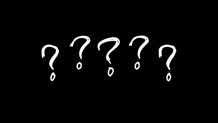 Hand-Drawn Animated Question Marks on Black Background