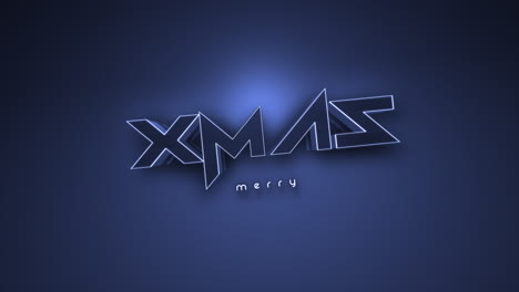 dark monochrome merry xmas text on blue gradient