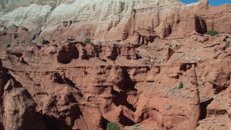 drone shot of scenic sandstone formations and hills in kodachrome basin state park, utah usa