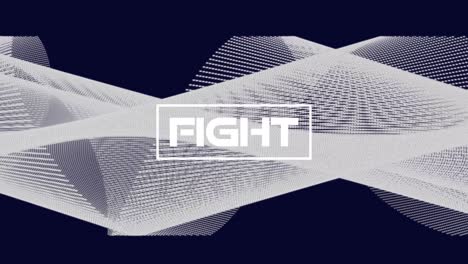 animación del texto de lucha sobre formas geométricas en movimiento