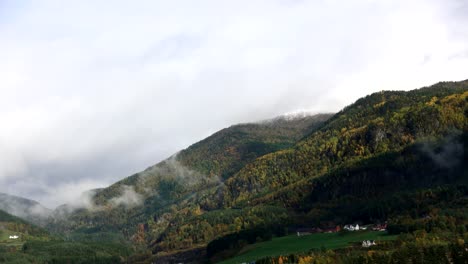 rainbow timelapse over small village