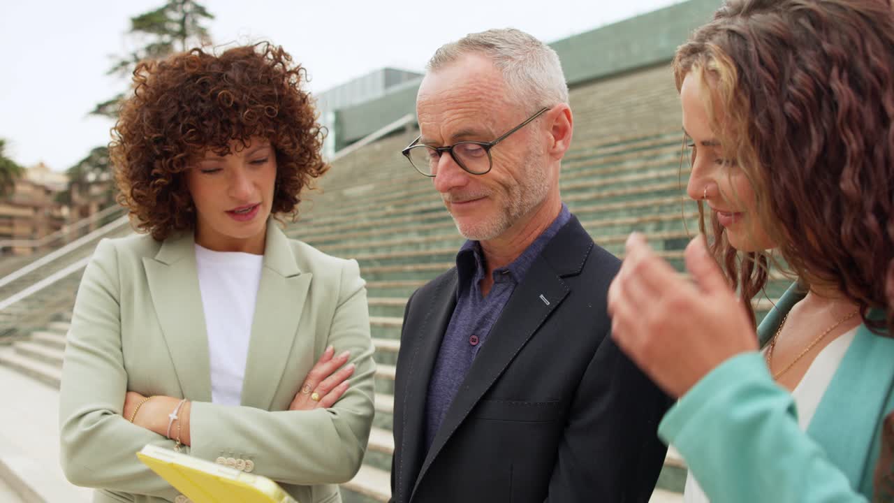 reunión de negocios al aire libre