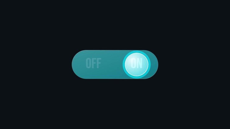 Digital Toggle Switch Turning On and Off