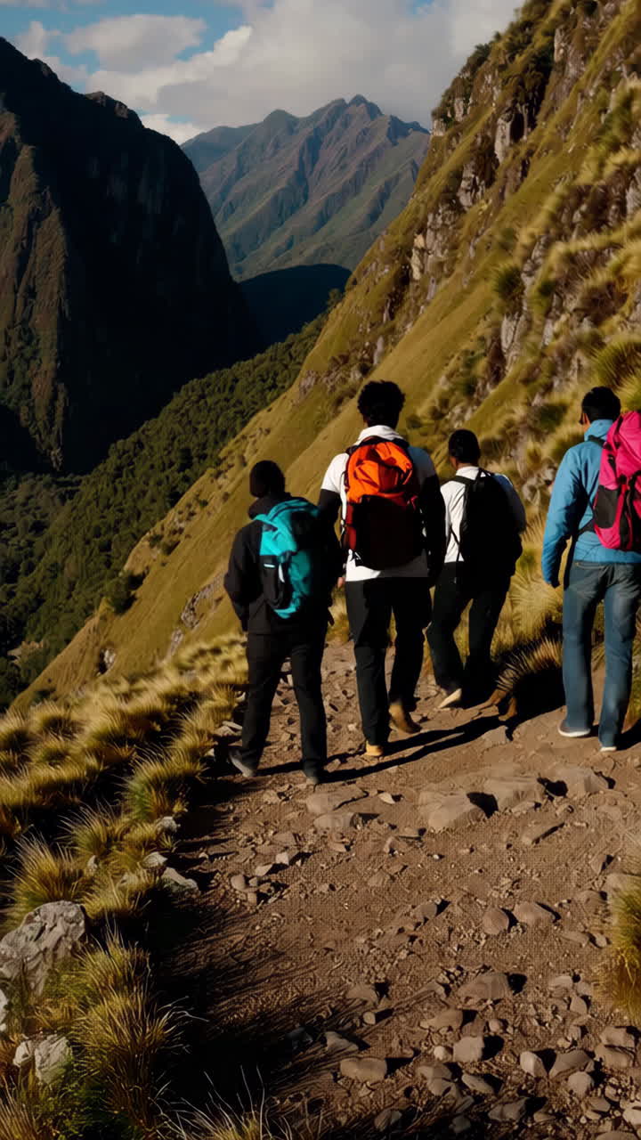 excursionistas en un sendero de montaña