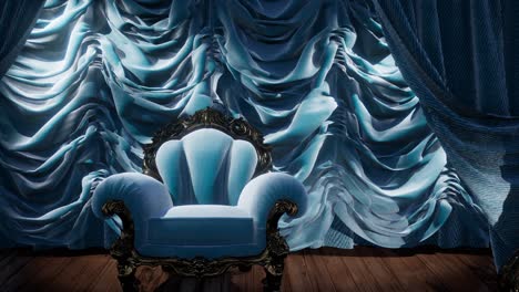 luxurious theater curtain stage with chair