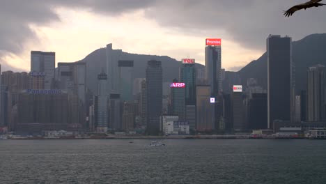 hong kong skyline at dusk