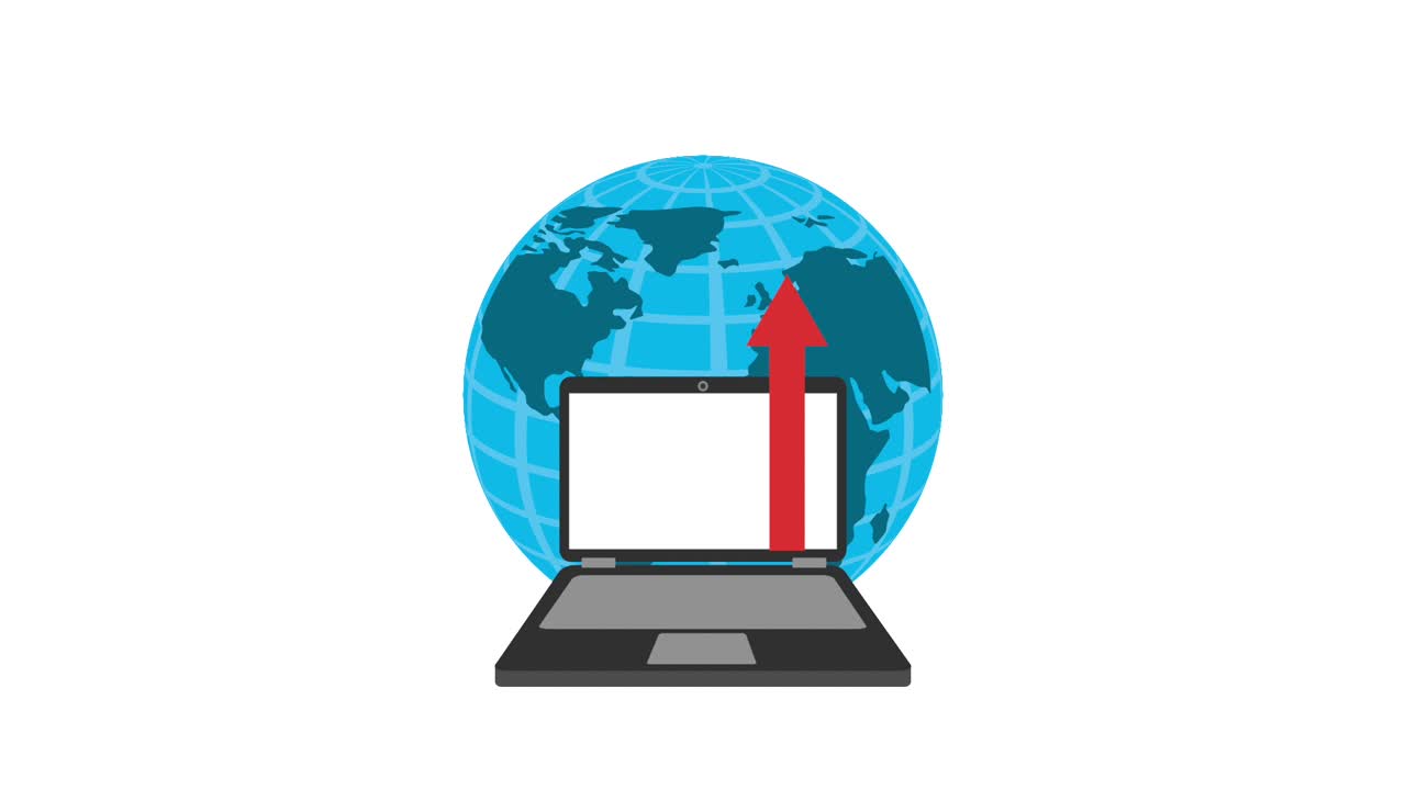 mundo del ordenador portátil crecimiento flechas negocio